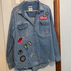 American eagle Oversized jean shirt